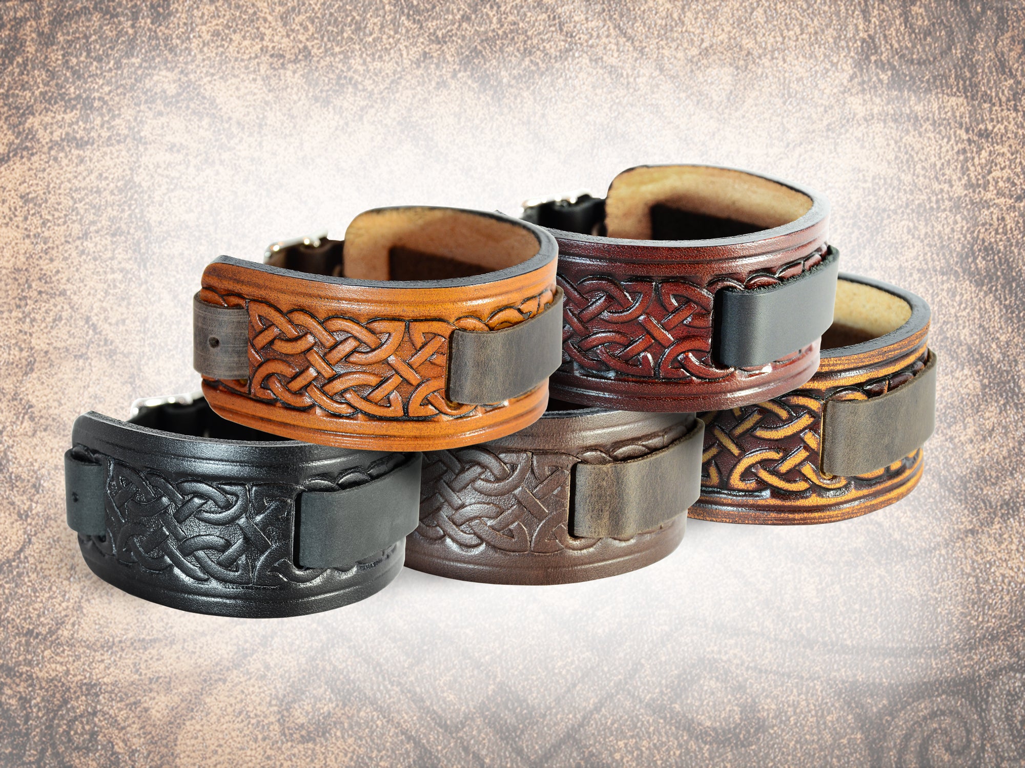 Handmade Leather Cuff Watch Cuff Watch Band Celtic Eternity Knot