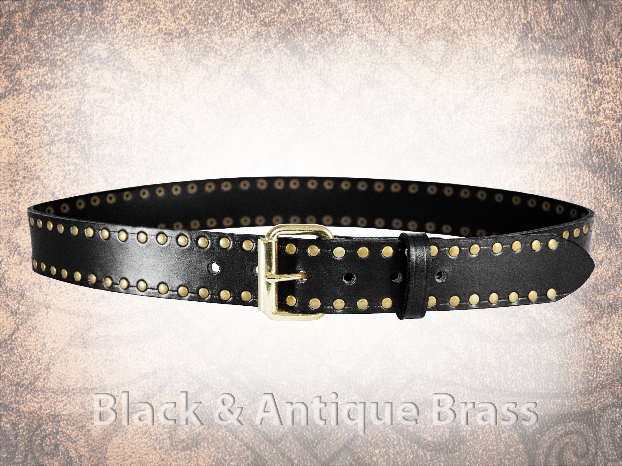 ベルト MARGARIN RIVET LEATHER BELT 4BMM147 Handmade Solid Leather Belt - Full Grain Italian Leather