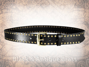 Handmade Solid Leather Belt - Full Grain Italian Leather - Plain